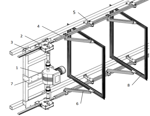 Side ventilation system (opening side rotatable window)