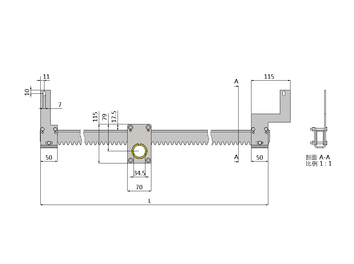 B型拉幕齿轮齿条